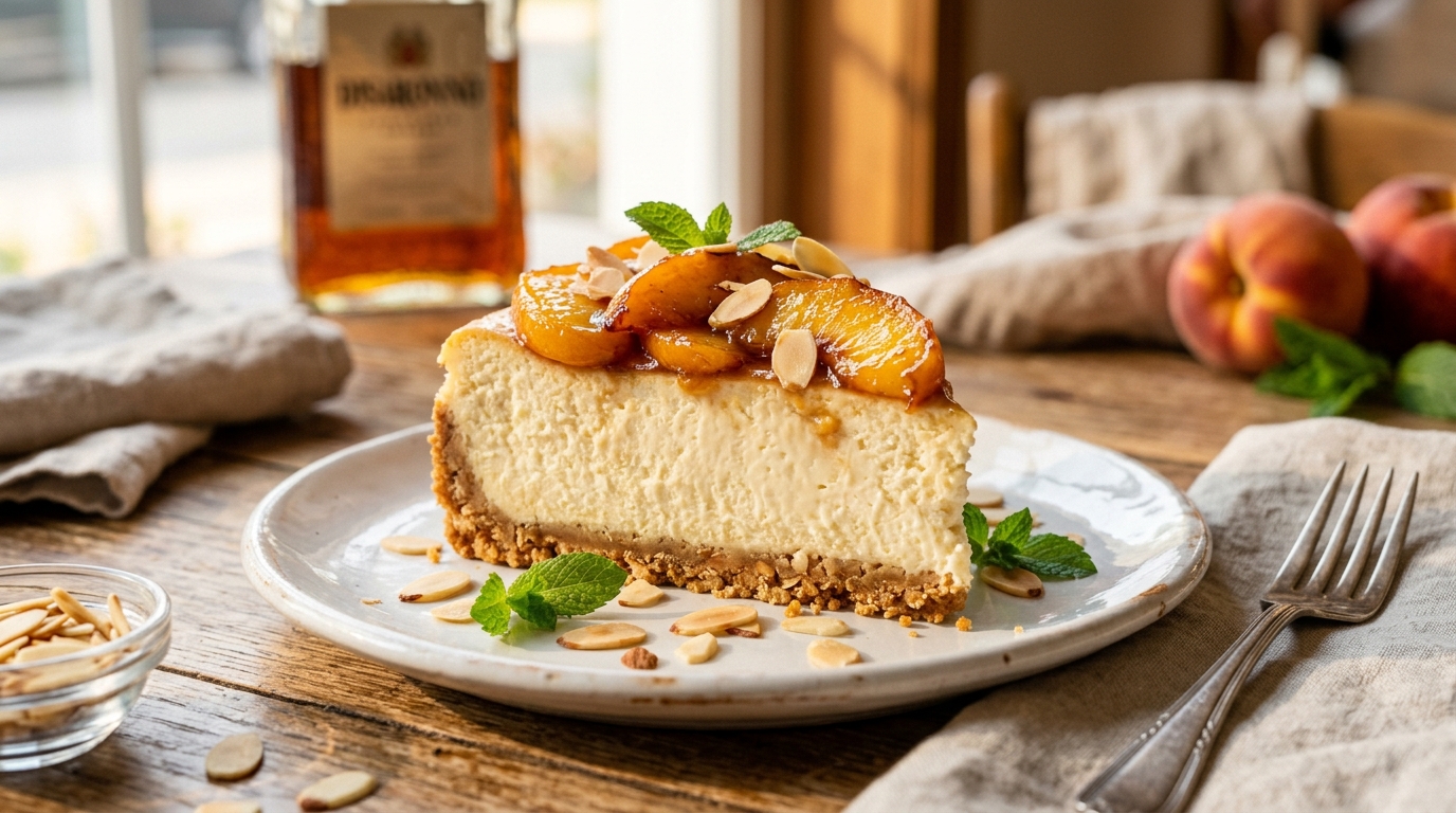 Amaretto Peach Cheesecake