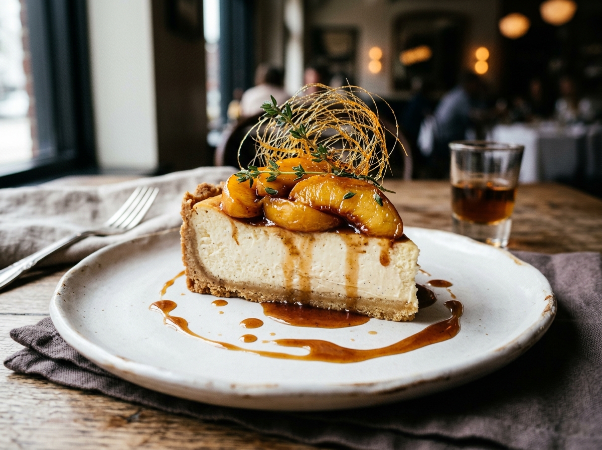 Brandied Peach Cheesecake