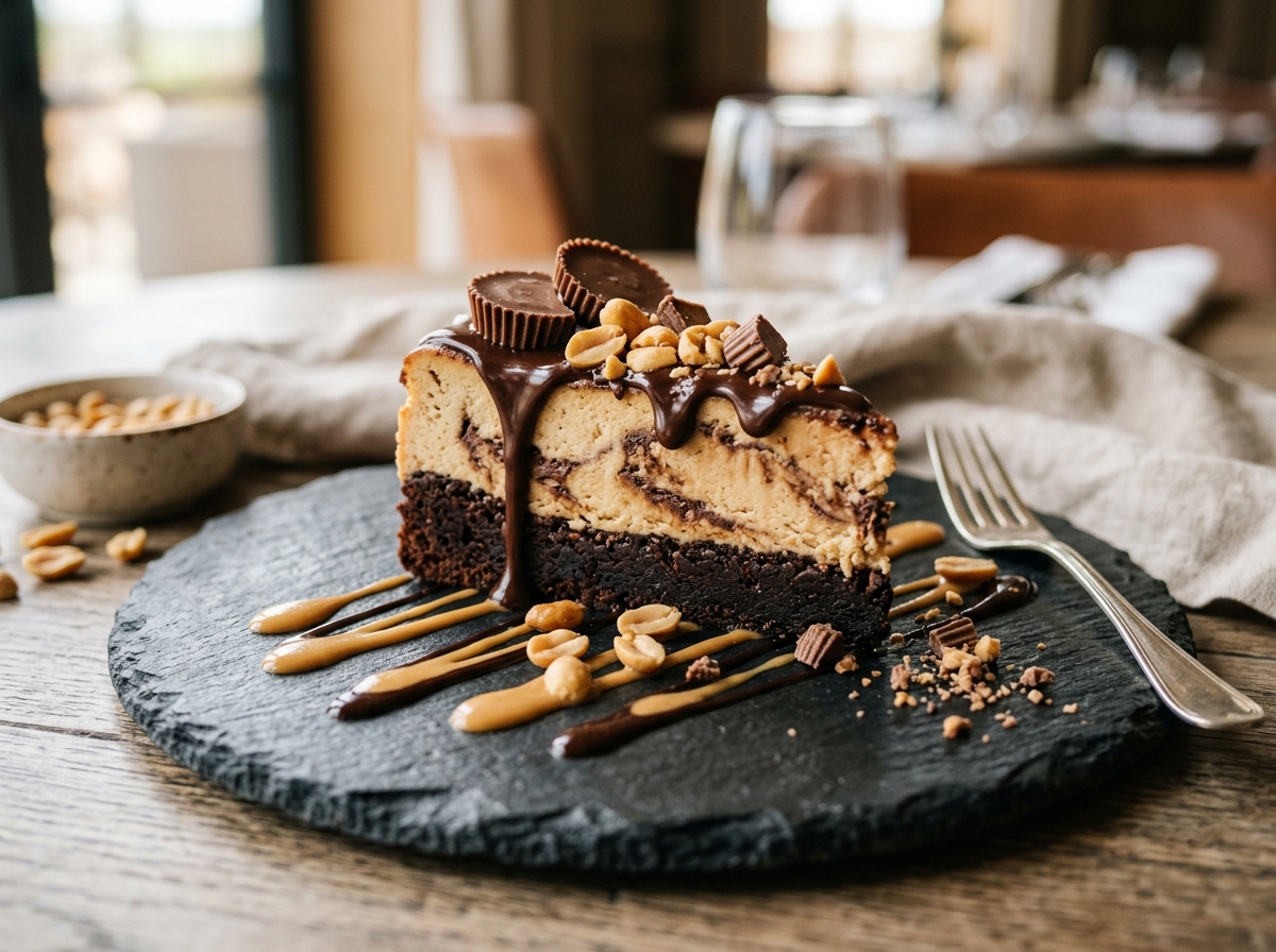 Brownie Peanut Butter Cheesecake