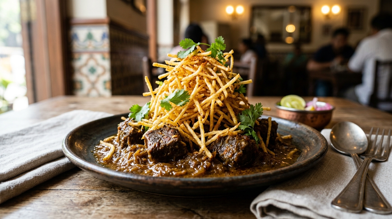 Coconut-Smothered Lamb WITH SHOESTRING POTATOES