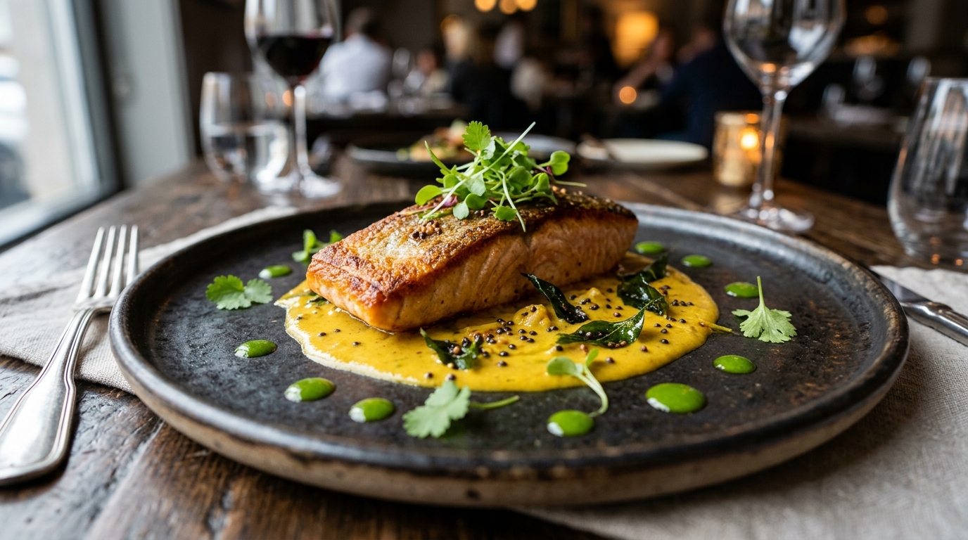 Salmon WITH GARLIC AND TURMERIC